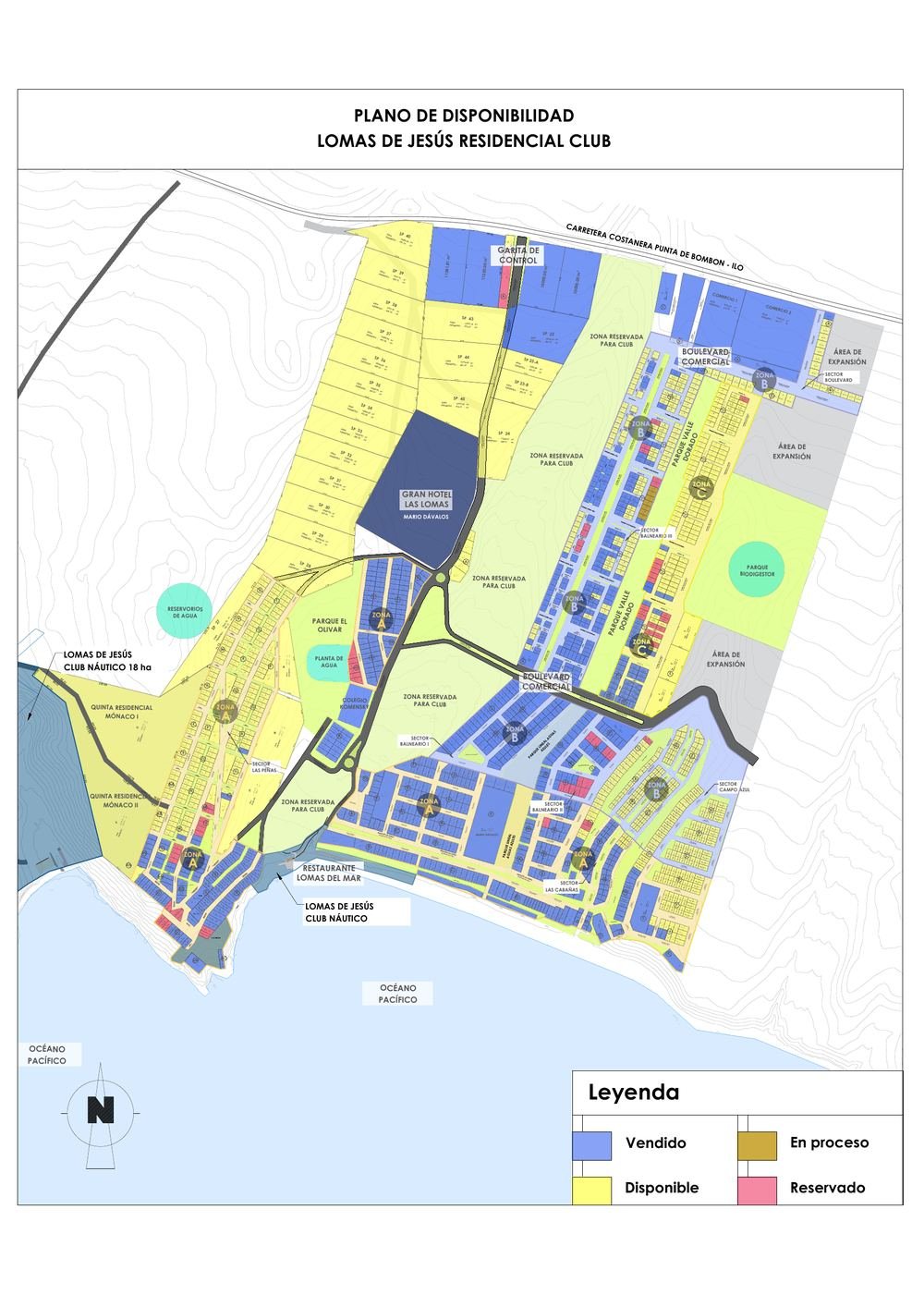 Plano de disponibilidad Lomas de Jesús Residencial Club